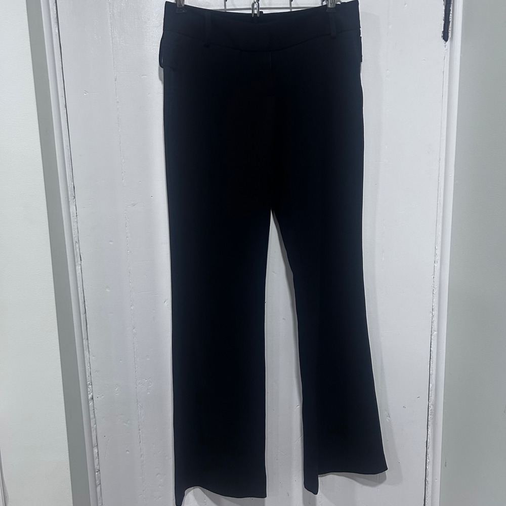 Georgie Womens Black Flare Leg Dress Pants Size 0 Career Trousers Button Detail